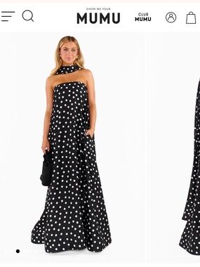 Show Me Your MuMu | Tinsley Tube Dress, Black Polka Dot — Fun Evening Dress!